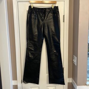 Express genuine leather black pants.